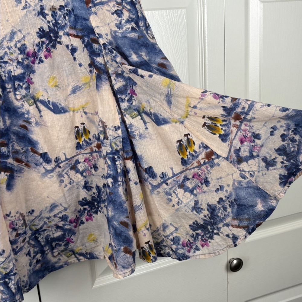 Arrata Silent Journey Abstract Floral Cotton Button Boho Tunic Size Medium - Picture 11 of 11